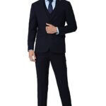 Daniel Crest Polyester Blend Men Navy Three Piece Suit Business Vest (PIS3SNSF687966 40)