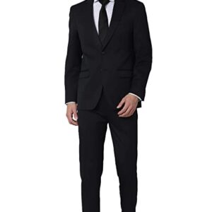 Daniel Crest Men's Polyester Blend Regular Business Suit Pants Set (PESUOTLB719144_Blue_40)
