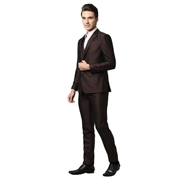 Roy Strip Dark Brown Suit - Image 3