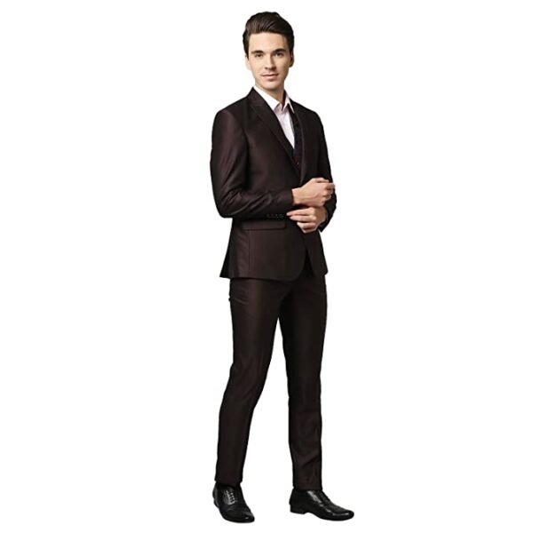 Roy Strip Dark Brown Suit - Image 2