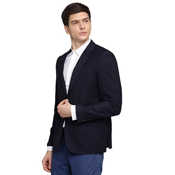 Brown Men Slim Fit Cotton Black Formal Blazer (8901234166895_$P) - Image 2