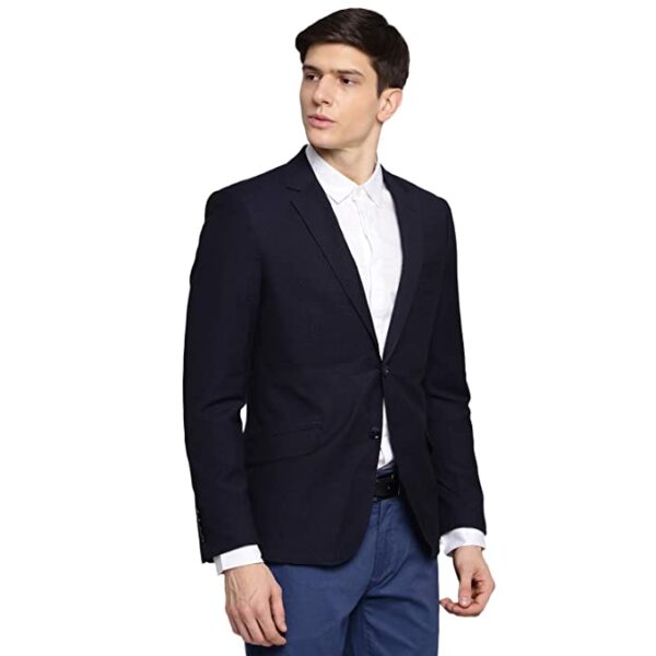 Brown Men Slim Fit Cotton Black Formal Blazer (8901234166895_$P) - Image 3