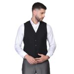 Grey Hook Men's Formal V-Neck Slim Fit Waist Coat-NL-JQ-BRINO4