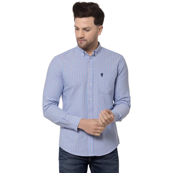 Blue Staple Men Sky Blue Striped Shirt - Image 2