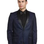 Arroy Head Men Dark Blue Self Design Blazer