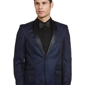 Arroy Head Men Dark Blue Self Design Blazer