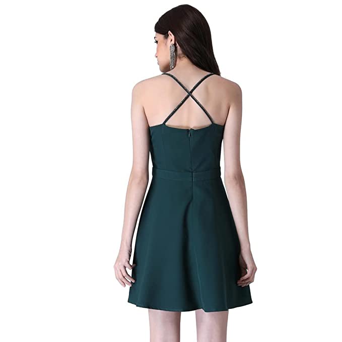 FabAlley Women's Polyester Skater Mini Dress - Image 2