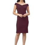 Wellvia Women's Lycra Knee Length Bodycon (151TKR2814- Brown_XL)