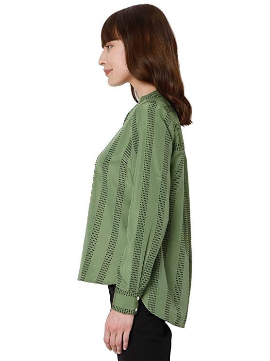 Kimiku Printed Polyester V Neck Womens Top (S22VM10273678-P) - Image 3