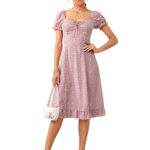 Lyno Dresses for Women Regular Multi Color Square Neck Half Sleeve Polyester Printed Dress(520-521)