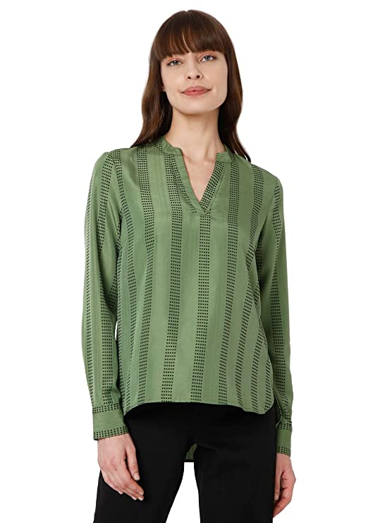 Kimiku Printed Polyester V Neck Womens Top (S22VM10273678-P) - Image 2