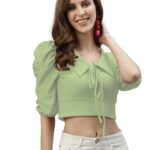 Women's Lycra Solid Crop Top