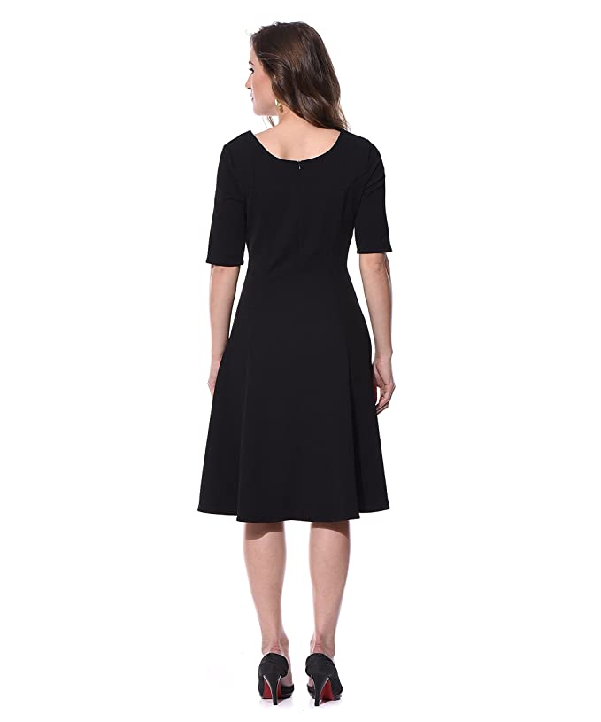 AARA Women's Polyester V-Neck Skater Knee Length Casual Dress - Image 3