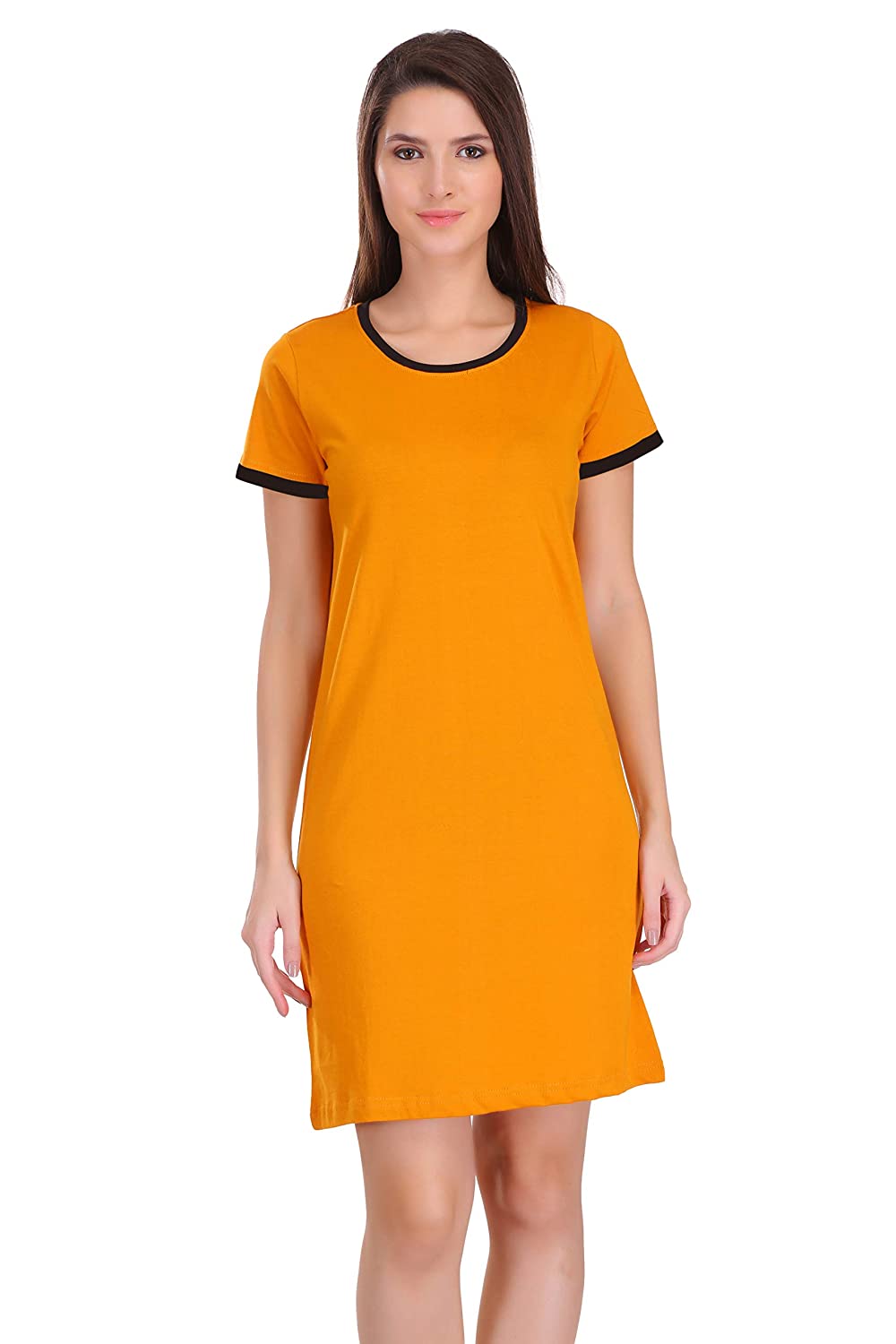 Sets |Plain| Graphic Printed Bio-Washed Pure Cotton Knee Length Ringer T-Shirt Dress for Women and Girls |