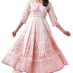 Arohiya Women`s American Crepe Printed Flared Dress