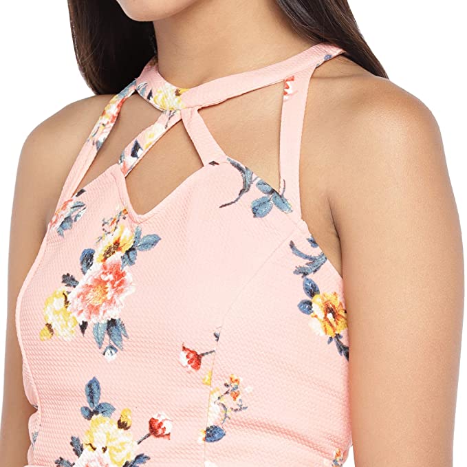 Globus Women Peach-Coloured Blue Printed Shirt Dress - Image 3