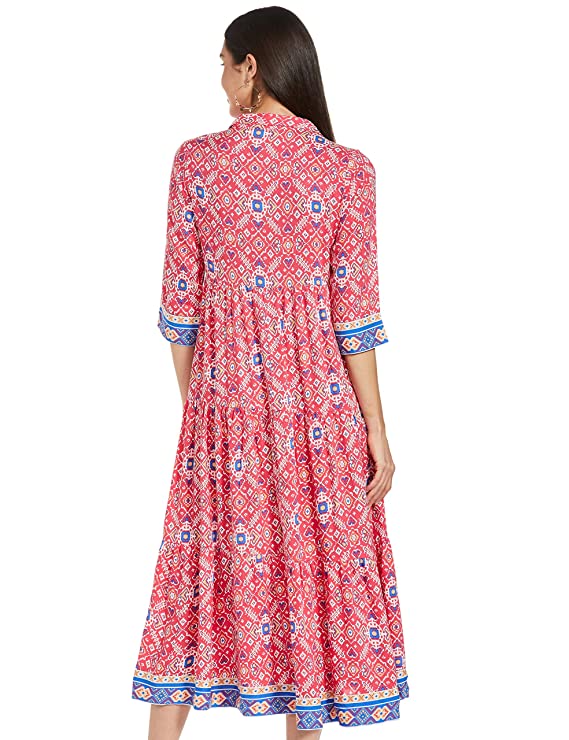 Rangriti Women's Rayon Asymmetrical Knee-Length Casual Dress - Image 2